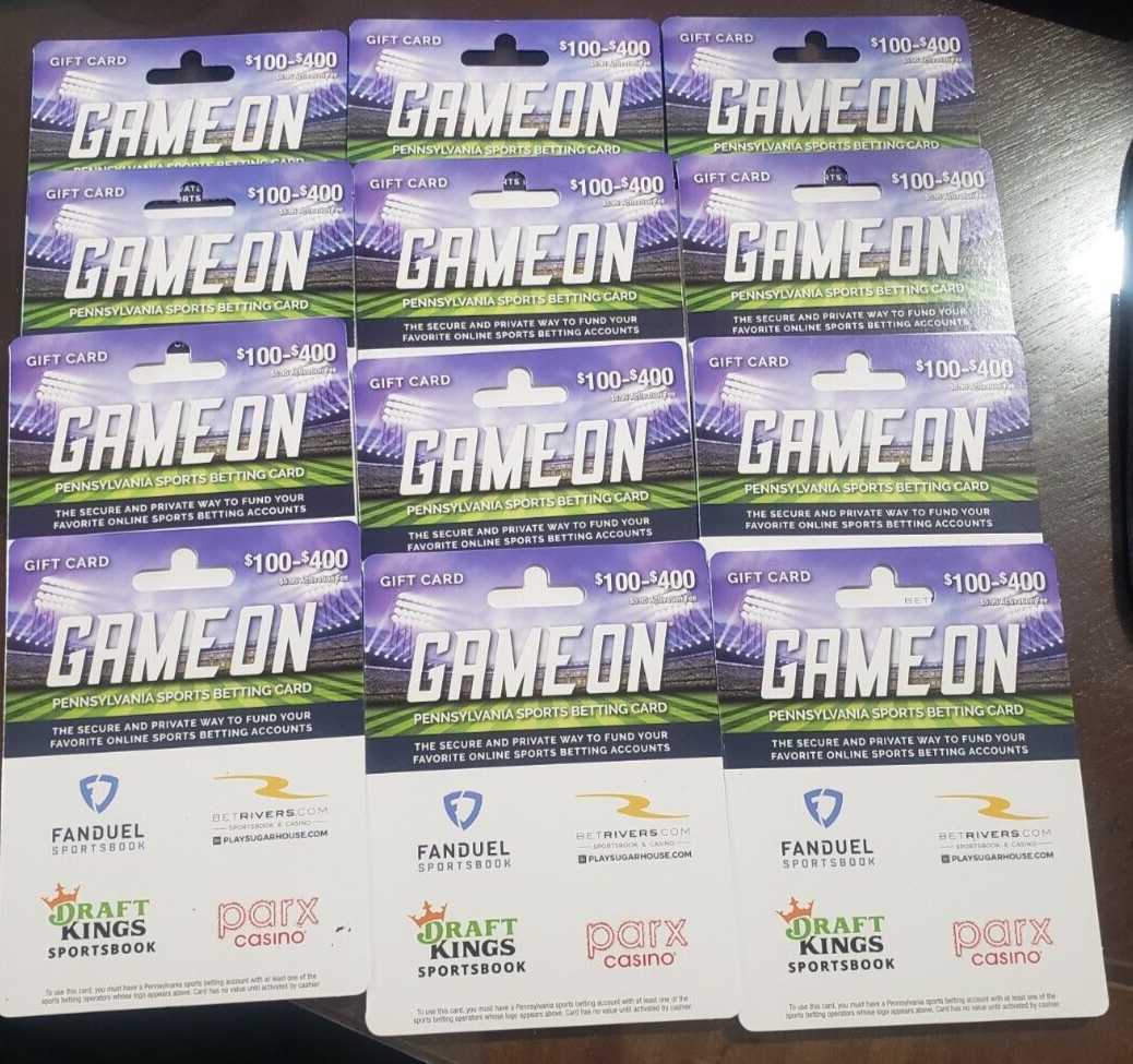 107 Game On Gift Card Fanduel DraftKings BetRivers Collectible No Value EBay