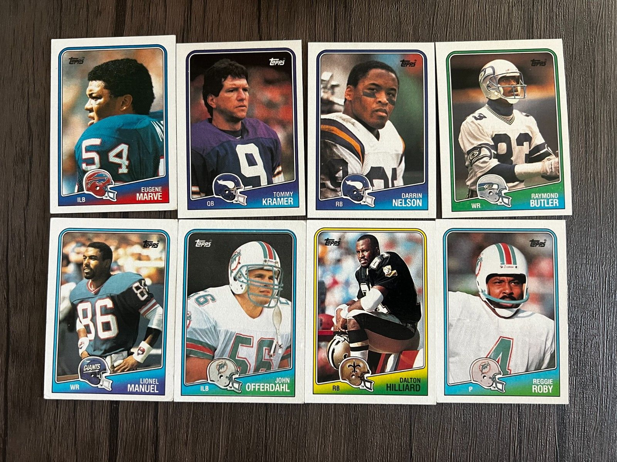 1988 Topps Football Cards 8 Cards Kramer Hilliard Roby EBay