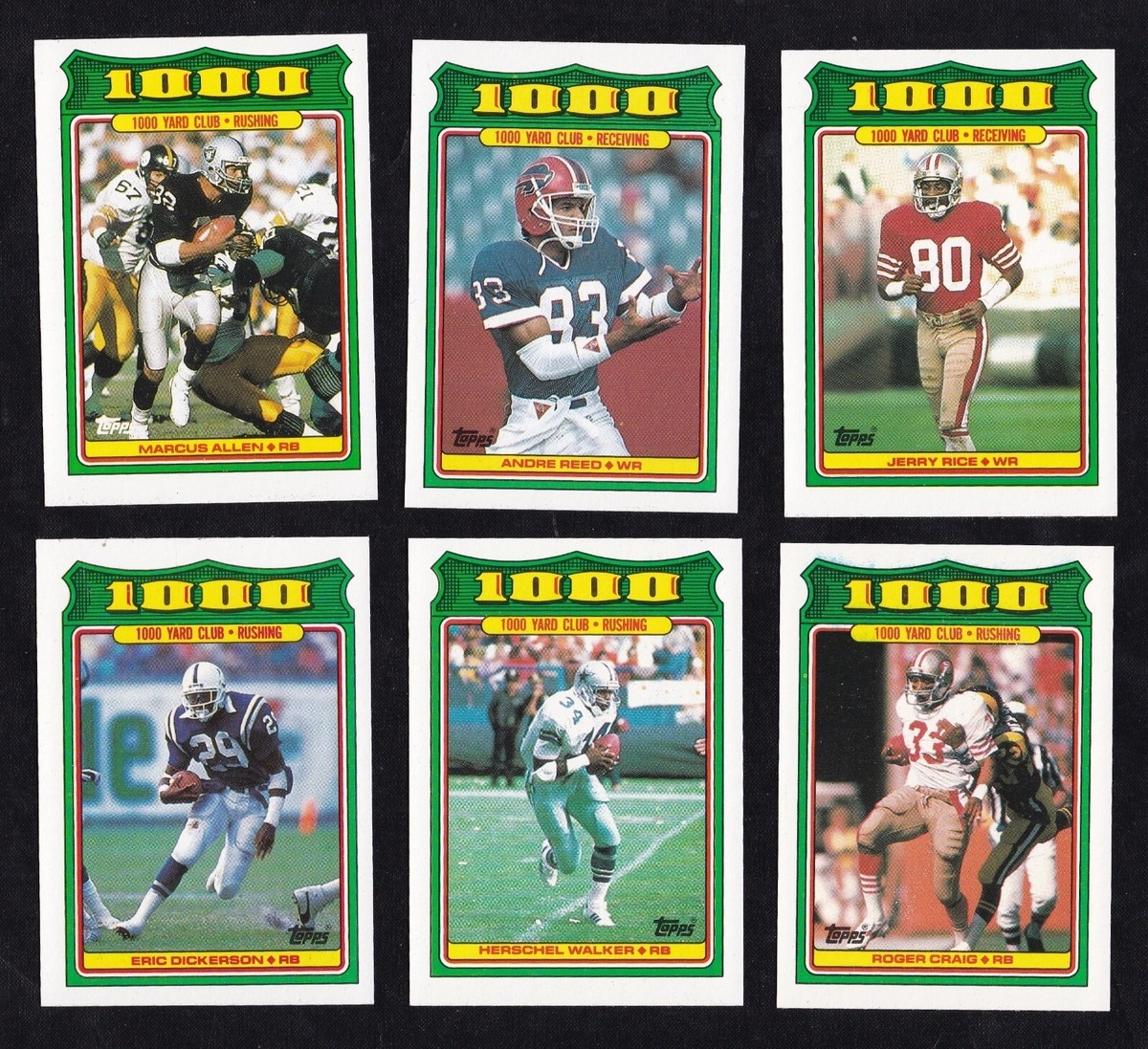 1988 Topps Football NFL Glossy 1000 YARD CLUB 1 28 CARDS CHOISE U Pick W RICE EBay