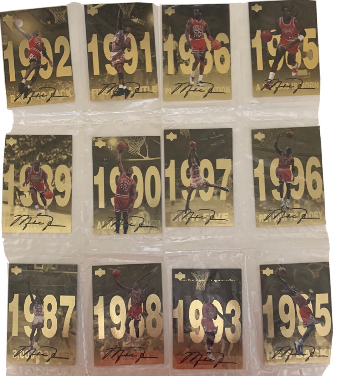 1998 Upper Deck Michael Jordan Big Gold Set Of Twelve NBA Cards EBay