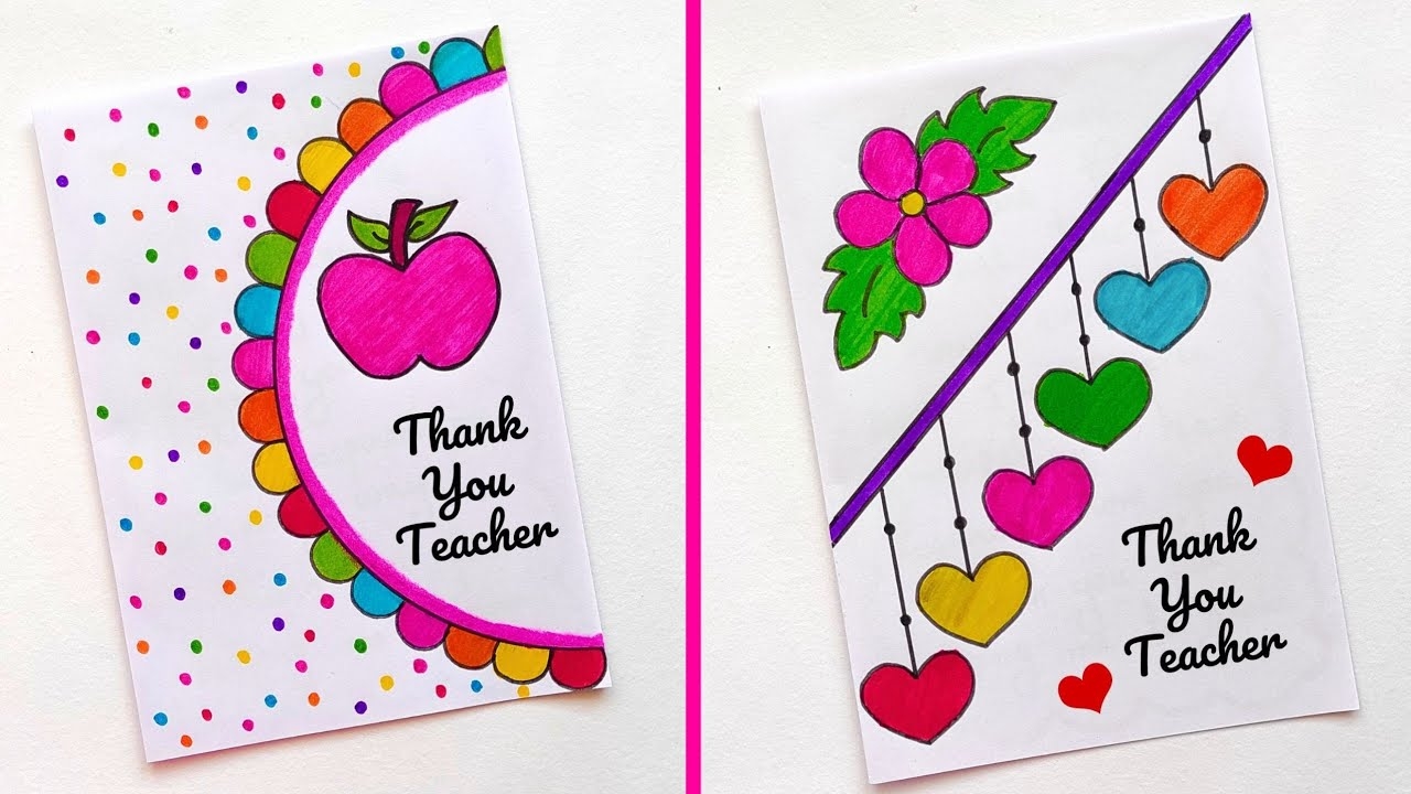2 Easy Thank You Card Ideas Handmade Thank You Card Making DIY Thank You Card For Teachers YouTube