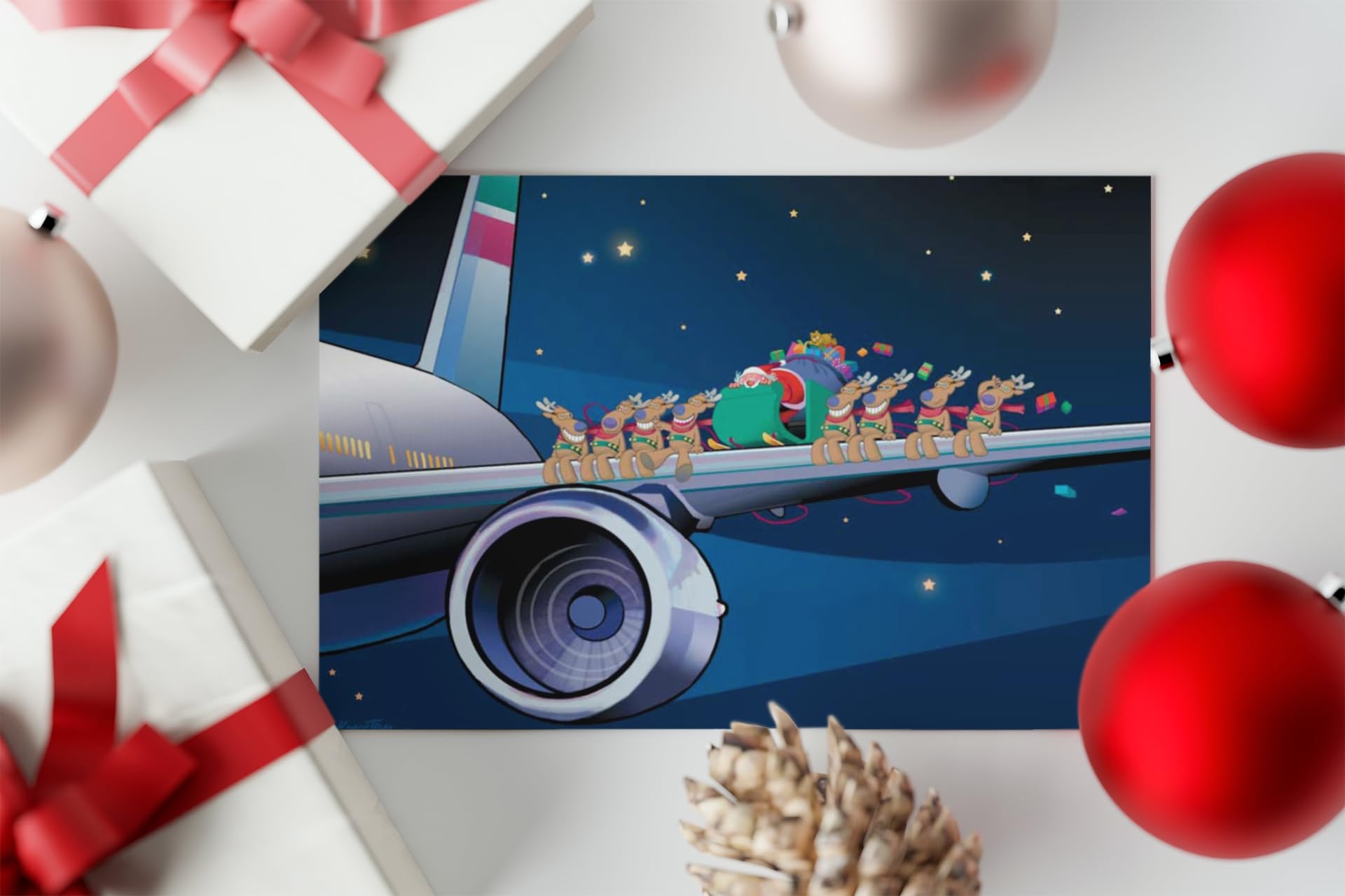 Airplane Christmas Cards 18 Cards Envelopes Amazon de Stationery Office Supplies