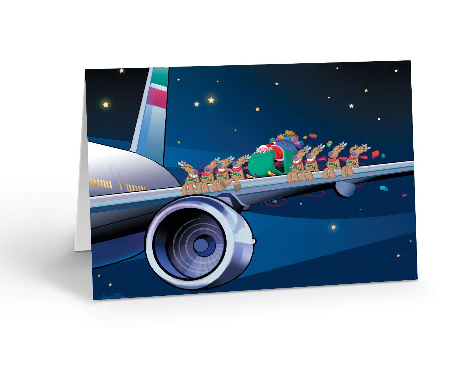 Airplane Christmas Cards 18 Cards Envelopes Amazon de Stationery Office Supplies