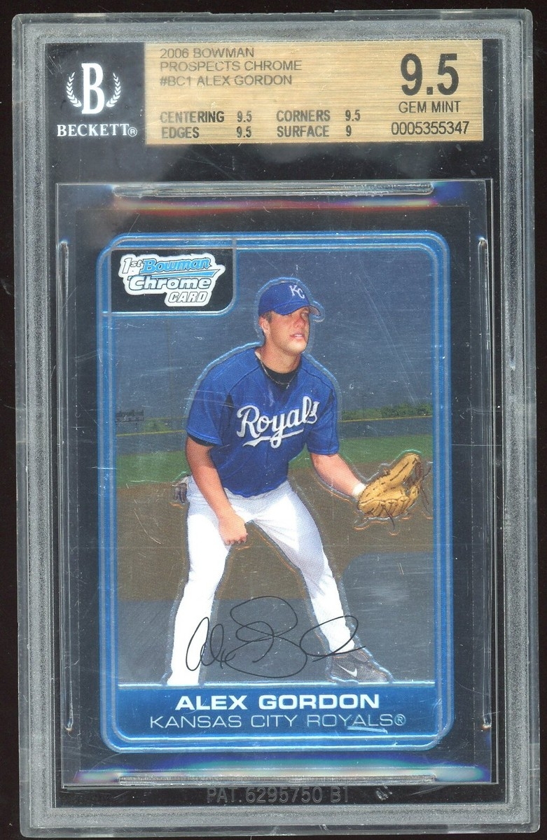 ALEX GORDON 2006 BOWMAN CHROME PROSPECTS BASEBALL BC1 ROOKIE CARD BGS 9 5 EBay