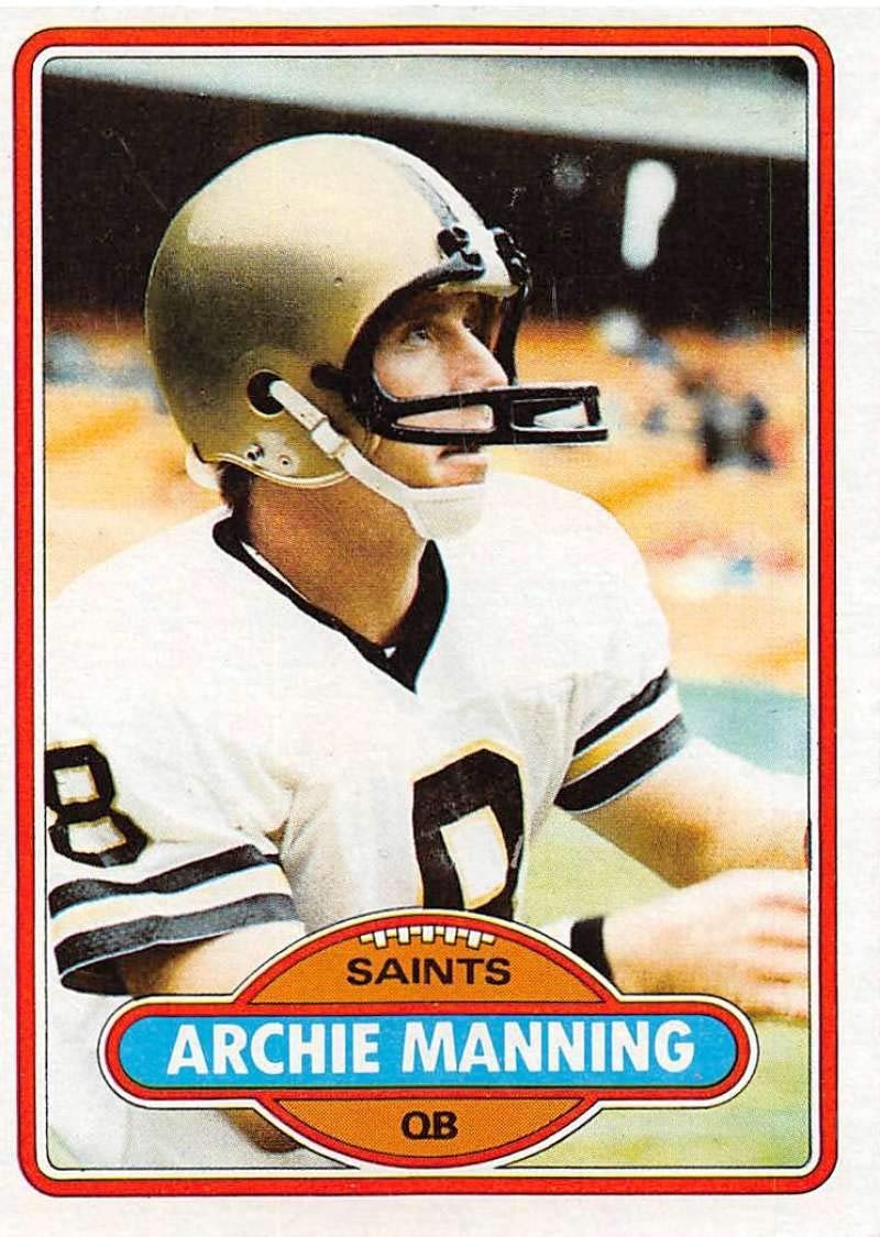 Amazon 1980 Topps 93 Archie Manning New Orleans Saints NFL Football Card NM MT Collectibles Fine Art
