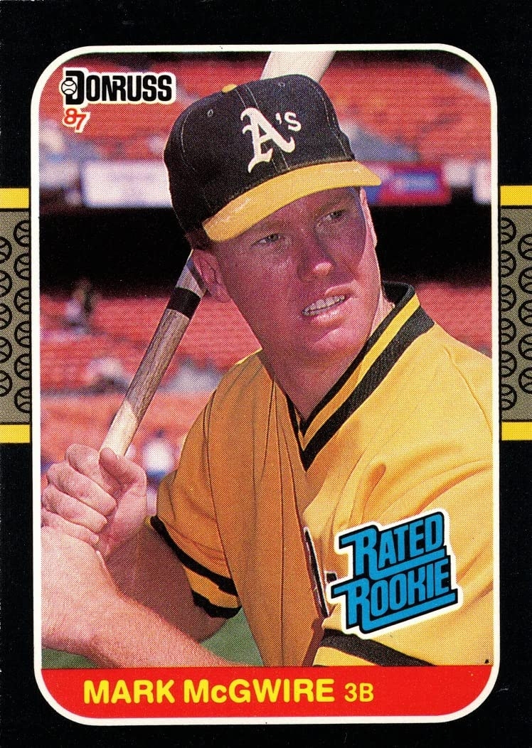 Amazon 1987 Donruss 46 Mark McGwire Baseball Card Rated Rookie Collectibles Fine Art