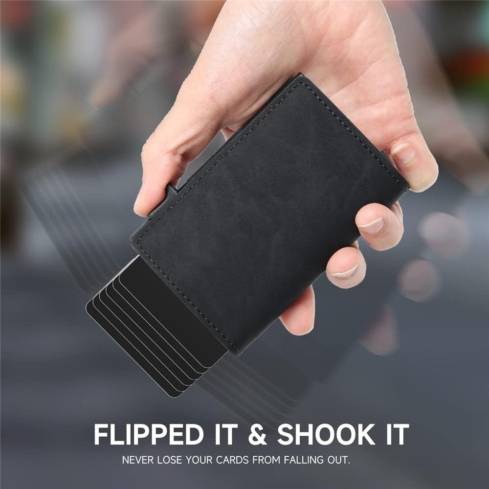 Amazon Pop Up Card Wallet For Men RFID Automatic Credit Card Wallet For Men Minimalist Front Pocket Wallets For Men With Money Clip Slim Leather Bifold Wallets For Men Clothing Shoes