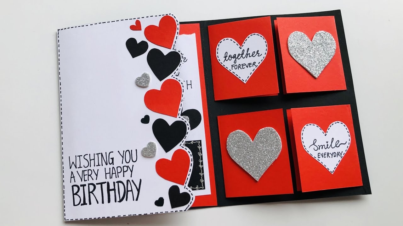Beautiful Handmade Birthday Card Ideas For Boyfriend Birthday Card For Hubby ArtCraftByTulsi YouTube