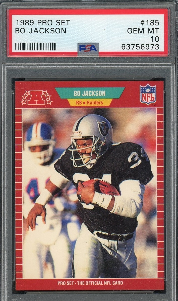 Bo Jackson 1989 Pro Set Football Card 185 Graded PSA 10 EBay