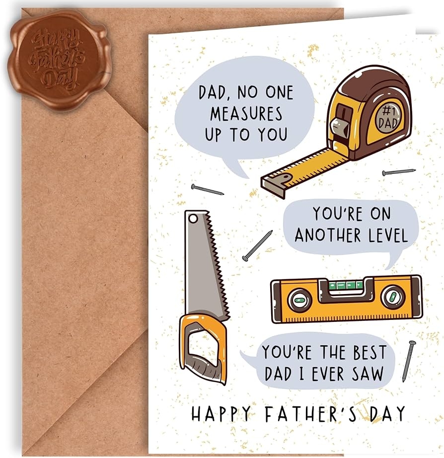 CCAMSSELY Happy Fathers Day Card Father s Day Card For Dad From Son Daughter Kids Funny Tools Father s Day Card For Dad 5 X 7 5 Amazon de Stationery Office Supplies