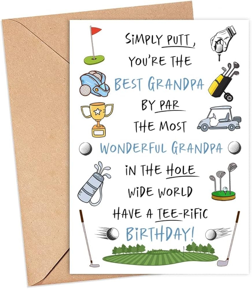 Golf Birthday Card For Grandpa Simply Putt You Are The Best Grandpa Card Grandpa Birthday Card 