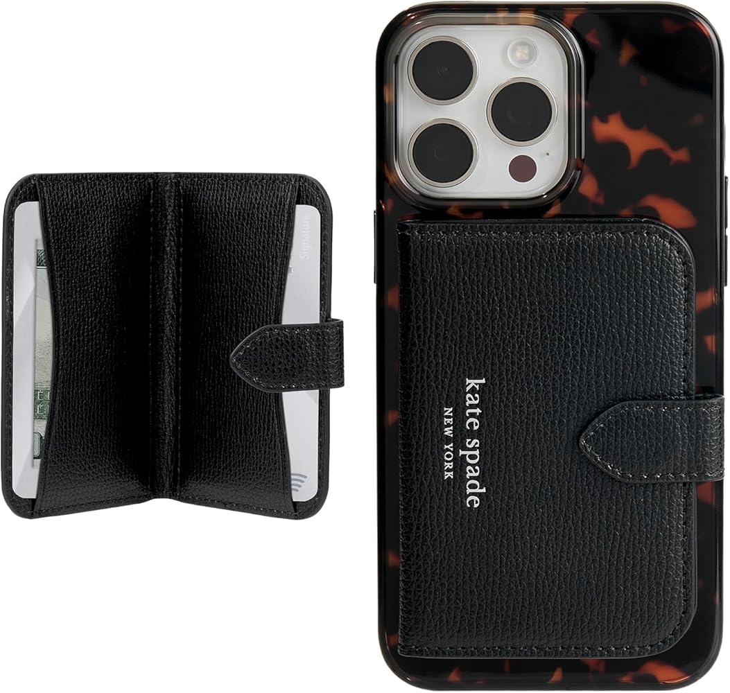 Kate Spade New York Morgan Magnetic Phone Wallet Card Holder Compatible With MagSafe Wallet Black Amazon de Fashion