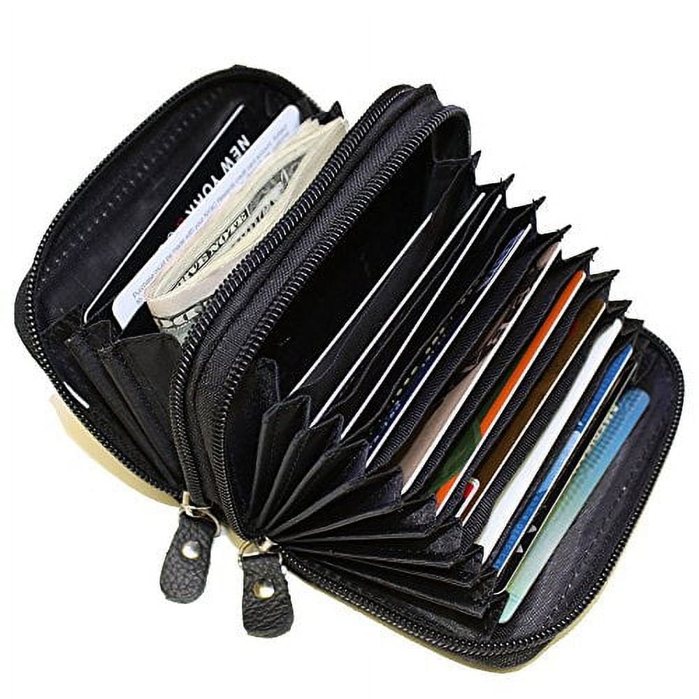 Leather Accordion Style Wallet With Multiple Card Slots By Leatherboss Walmart Business Supplies