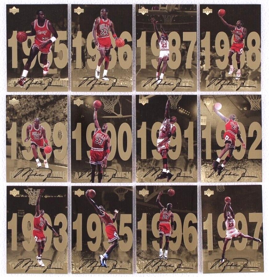 Michael Jordan 1998 Upper Deck Gatorade GOLD FOIL JUMBO SET 12 