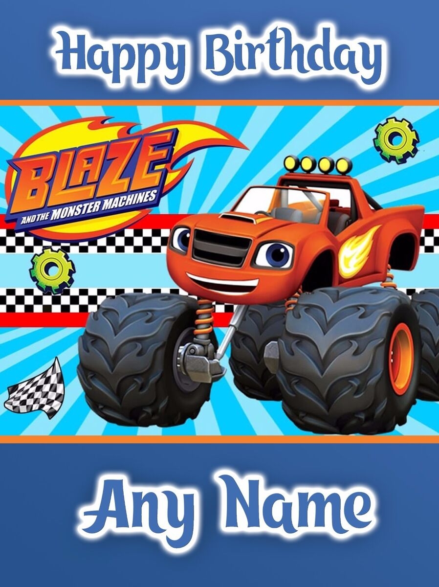 Personalised Birthday Card Blaze And The Monster Machines Childrens Boy Son EBay