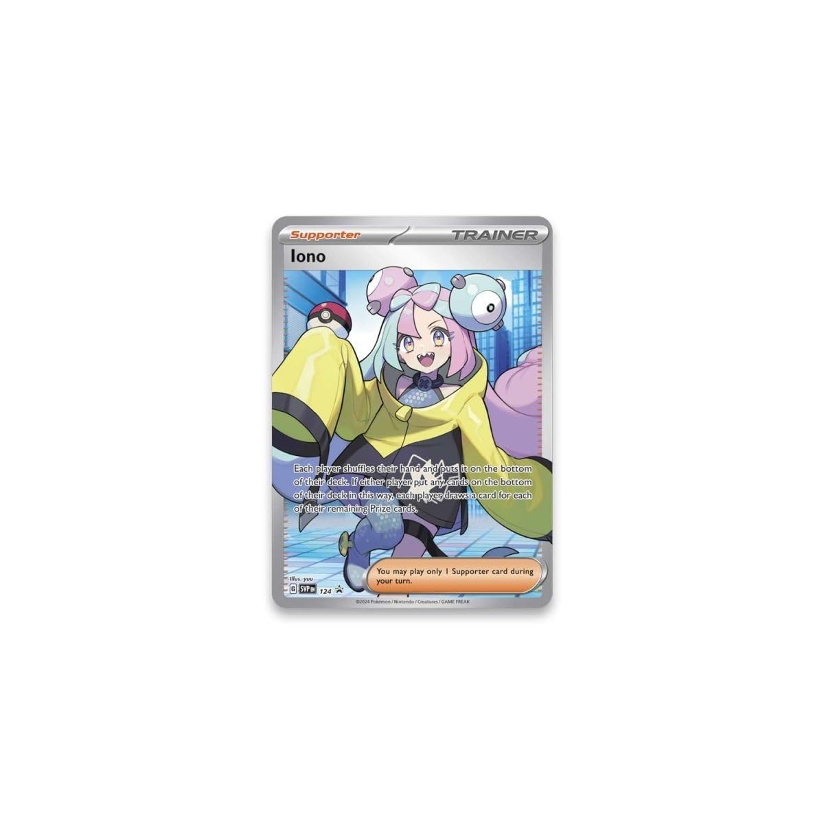 Pokemon Iono Full Art SVP 124 Black Star Promo Foil Single Card Amazon de Toys