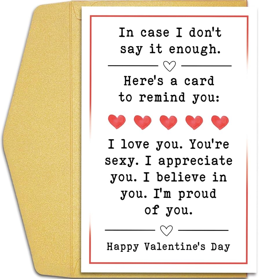 Qiliji Funny Valentine s Day Card For Men Women Cute Valentines Day Card Gift For Husband Wife Boyfriend Girlfriend Cute Happy Valentine s Day Card I Love You Card Amazon de Stationery Office
