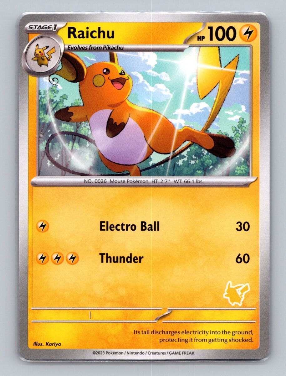 Raichu Pikachu Stamped My First Battle Deck Promo Rare Pokemon Card NM EBay