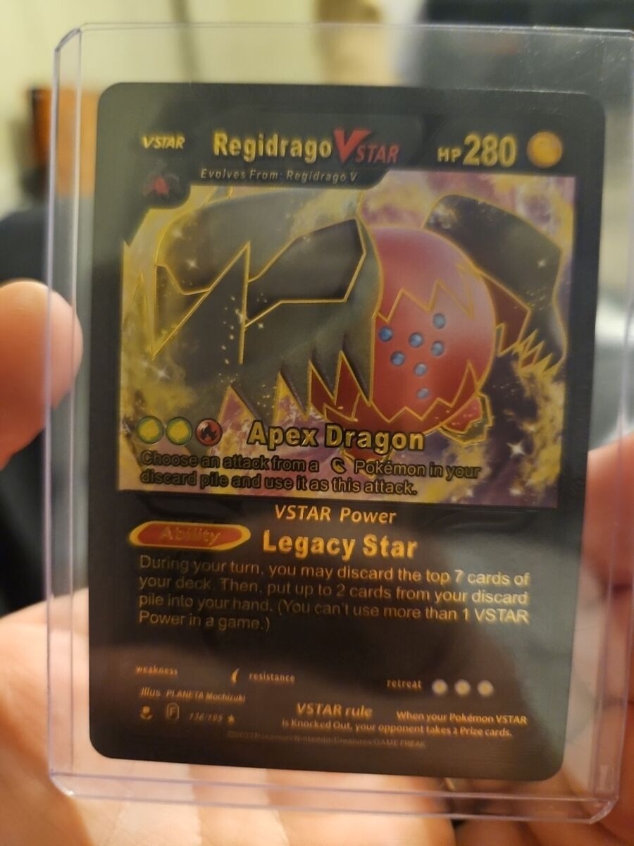 Regidrago Vstar Black Foil Fan Art Textured Collector Pokemon Card 136 195 EBay