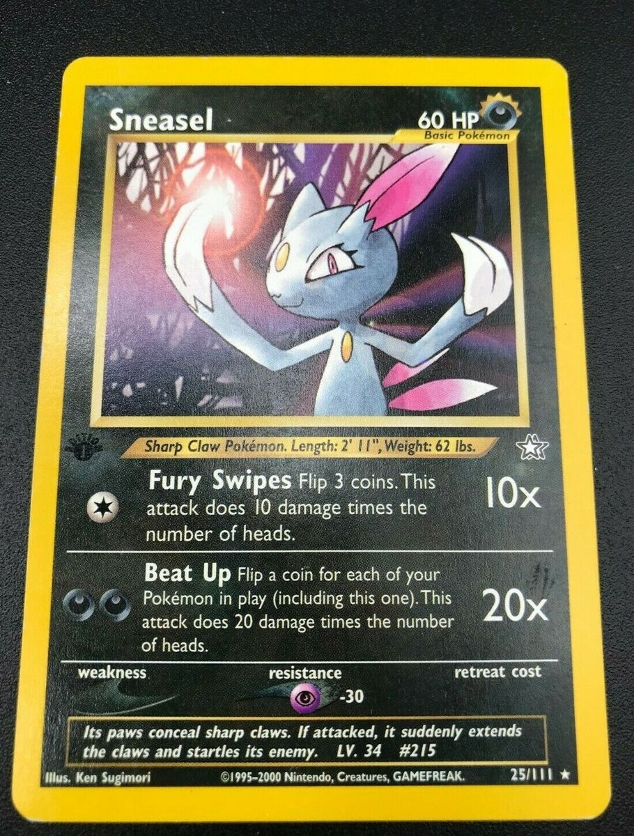 Sneasel 1st Edition RARE 25 111 Neo Genesis Pokemon TCG Card NM 2000 EBay
