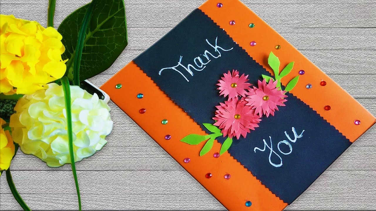 Thank You Card Ideas Beautiful Handmade Card For Your Friend YouTube