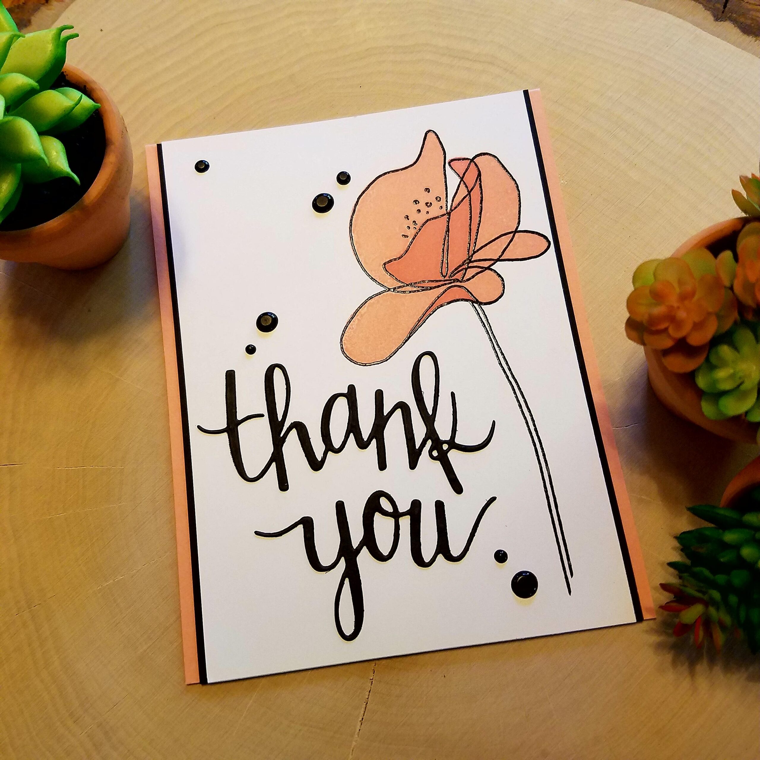 Thank You Thanks Card Thank You Card Handmade Card Greeting Card Appreciation Flower Card For Her Or Him Gift Gift Ideas Etsy UK
