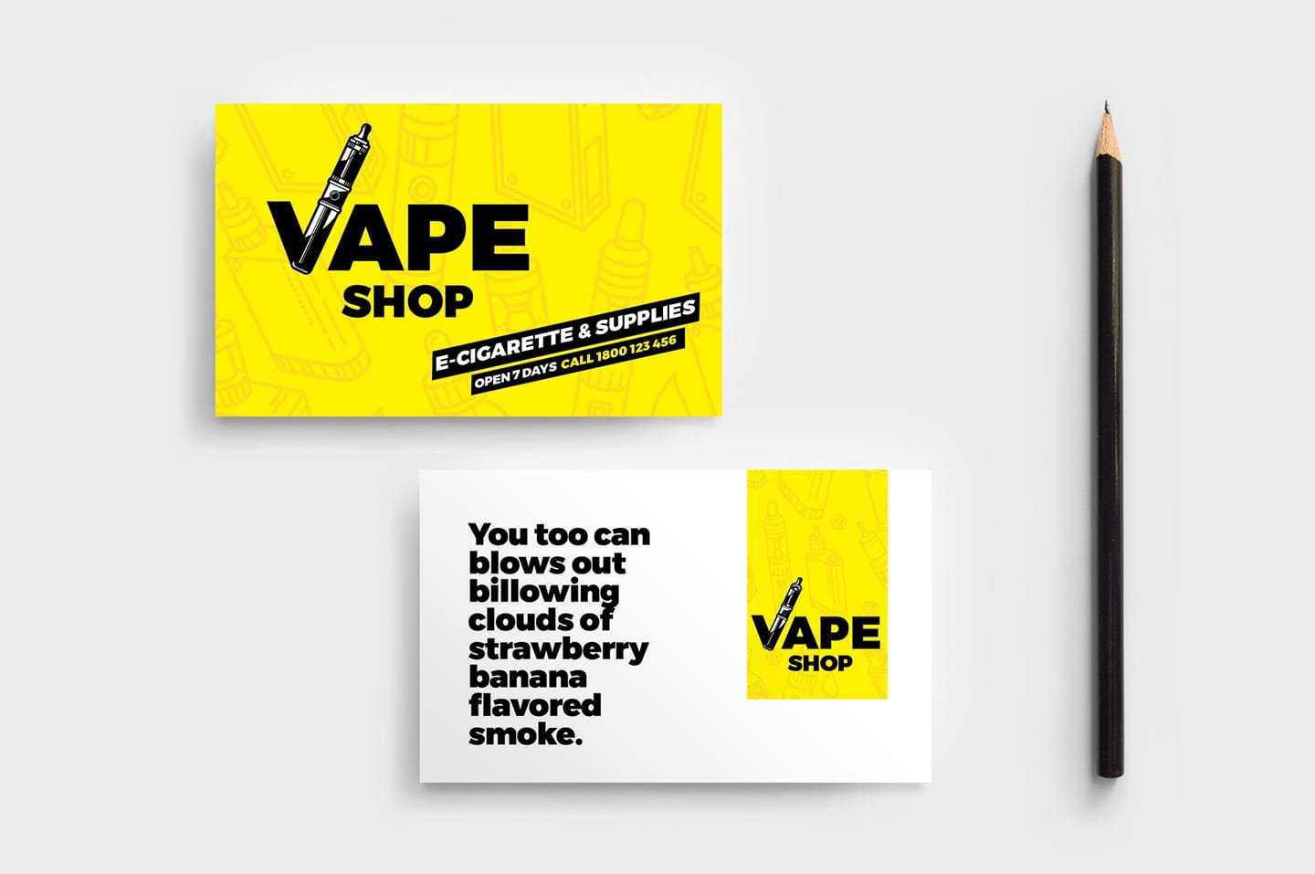 Vape Shop Business Card Template In PSD Ai Vector BrandPacks